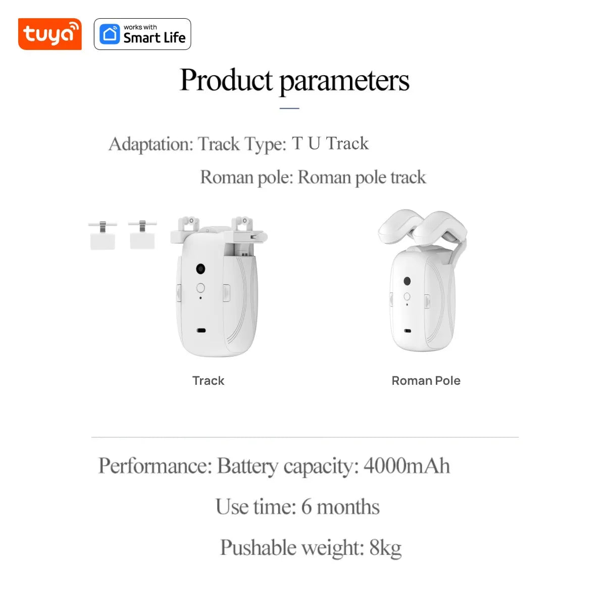 Tuya Okos Függönymozgató Robot – WiFi/Bluetooth, App-vezérlés, Alexa & Google Home