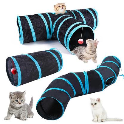 Cat Tunnel Foldable Cat Tube Toy - Breathable For Indoor Use