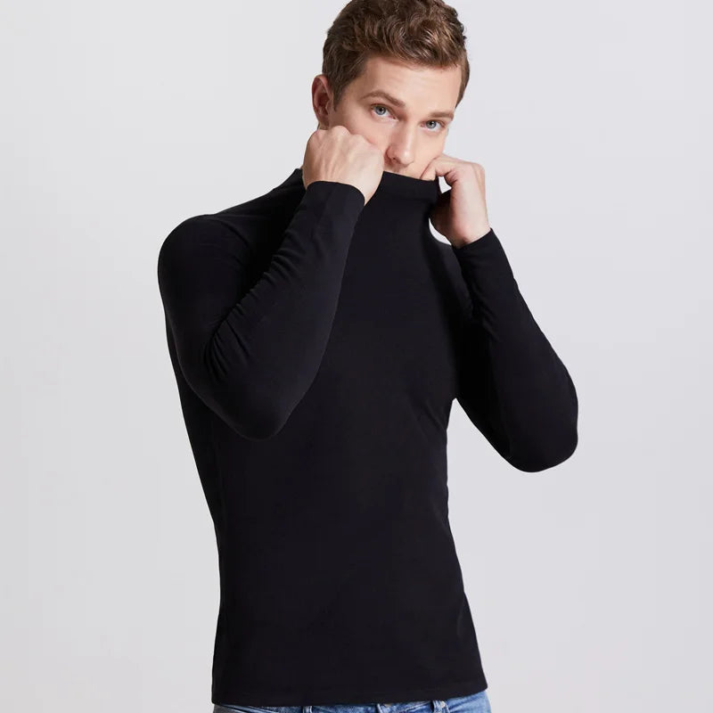 Férfi Garbó Nyakú Slim Fit