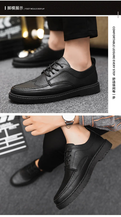 Férfi Luxus Bőr Cipő Olasz Oxford - Klasszikus Üzleti Brogue Loafer Barna