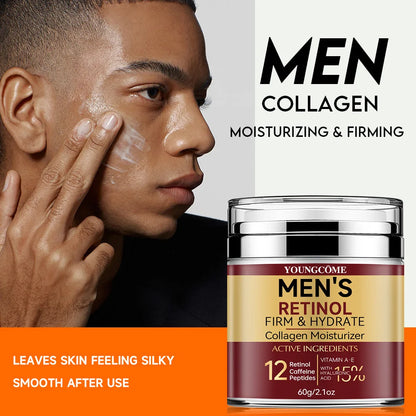 LGRAMER Men's Retinol Firming Face Cream - Hydration and Wrinkle Removal with Collagen for Glowing Skin