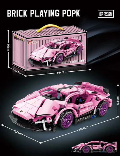 Építő Kocka Autó Verseny Sportos Modell Városi Mechanikus Kis Blokk Puzzle Játék - Kompatibilis Legóval