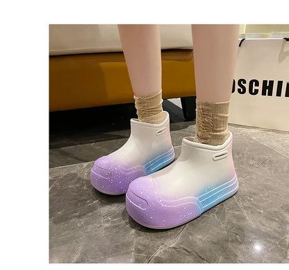Wasserdichte EVA-Gummistiefel für Damen – Gartenarbeitsschuhe mit dicker Sohle, Regenstiefel