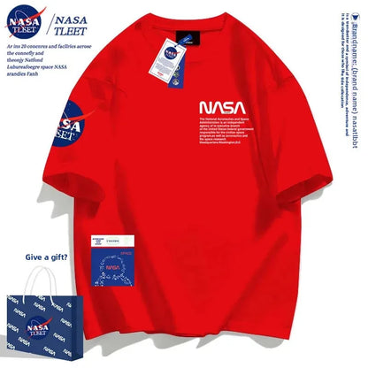 NASA-Baumwoll-T-Shirt, atmungsaktives Muster