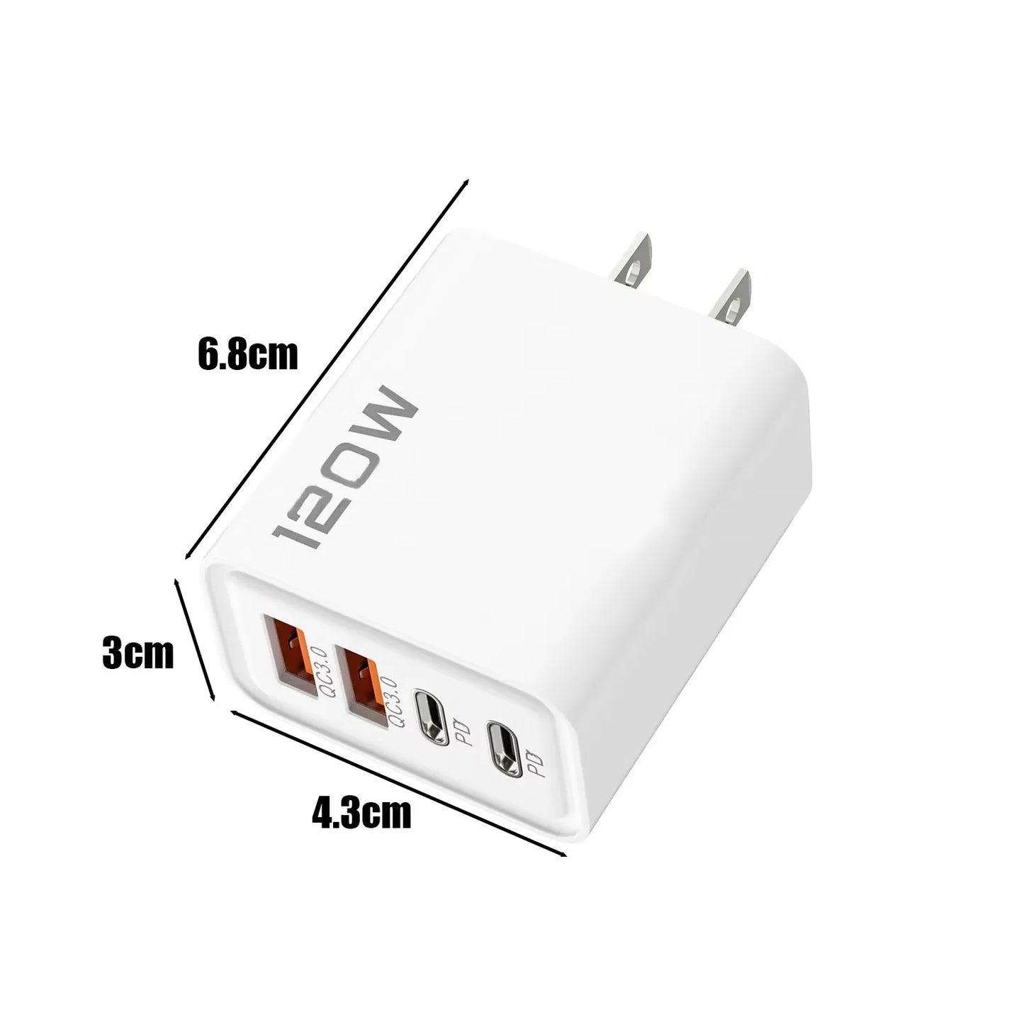 120W Gyors Töltő 4 Port USB C