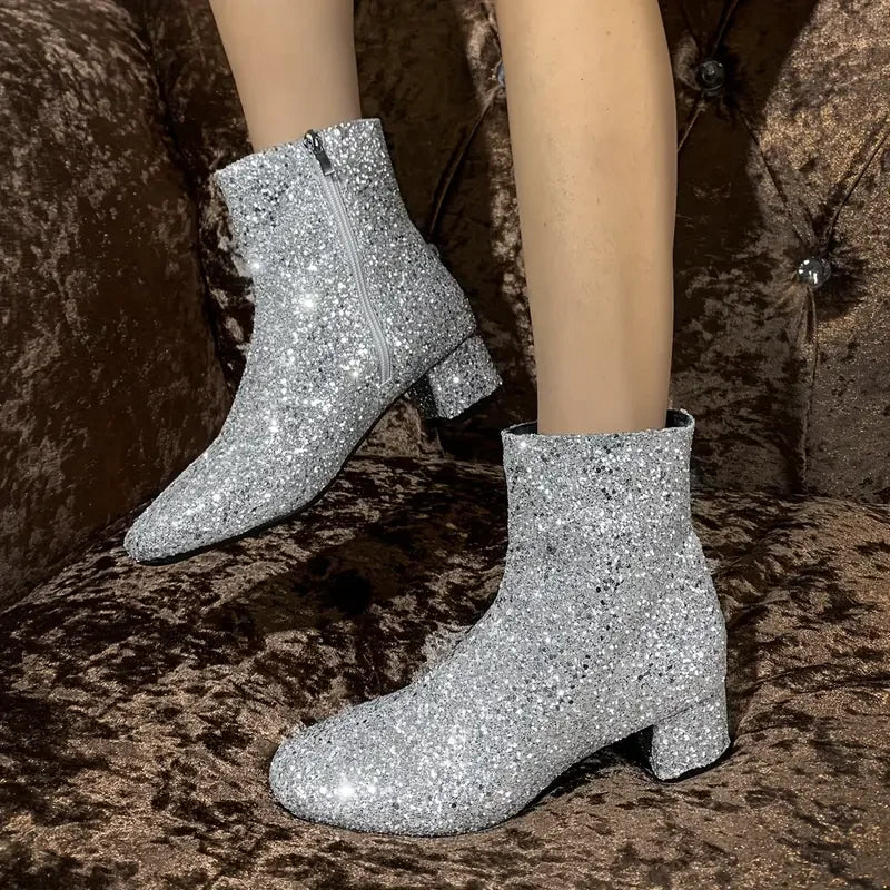 Damenschuhe PU-Stiefel mit Absatz