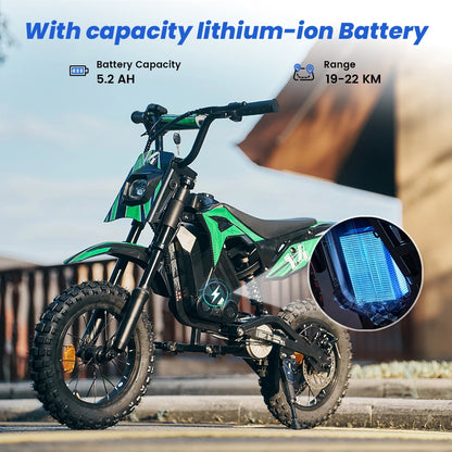 iScooter A14 Elektromos Cross Motor Gyerekeknek 500W - 27 km/h, 14 Hüvelyk, Terepjáró