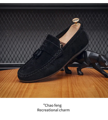 Férfi Casual Loafer - Bojtos Bőr Mokaszin Puha Talppal