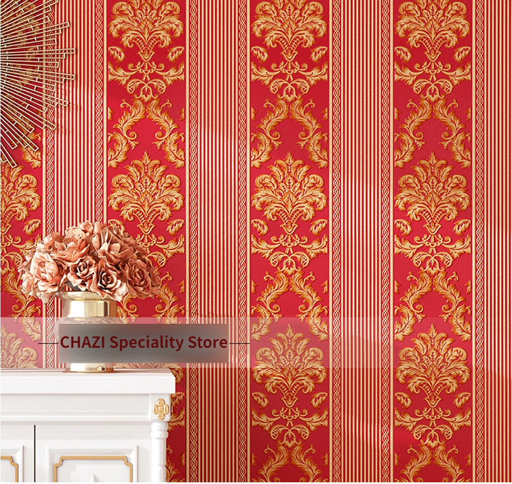 Dzqcn 3D Damask Tapéta Otthon