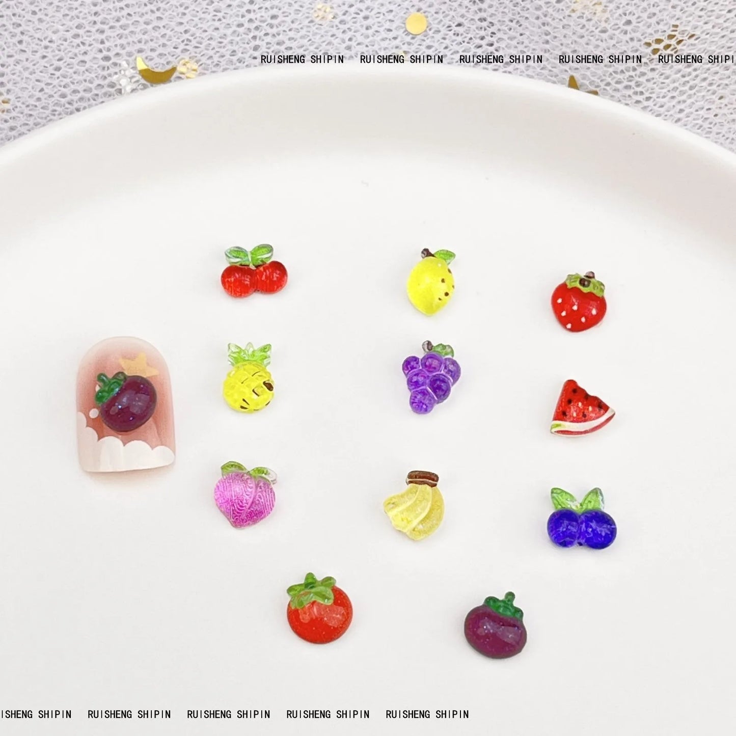 Köröm Dísz Cherry 3D Resin