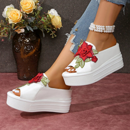 RZSMTYA Women's Wedge Sandals Pu