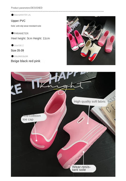 Wasserdichte EVA-Gummistiefel für Damen – Gartenarbeitsschuhe mit dicker Sohle, Regenstiefel