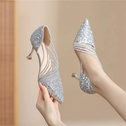 RZSMTYA Glitter Pumps Women