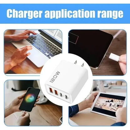 120W Gyors Töltő 4 Port USB C