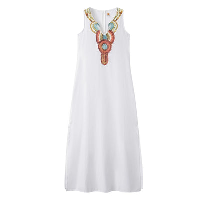 Damen-Boho-Kleid mit V-Ausschnitt