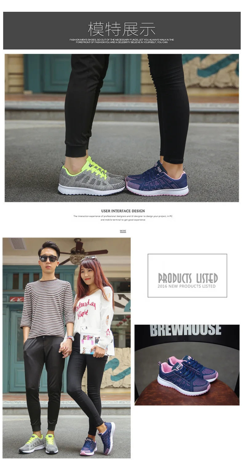 Női Sportos Cipő - Légáteresztő Hálós Sneaker