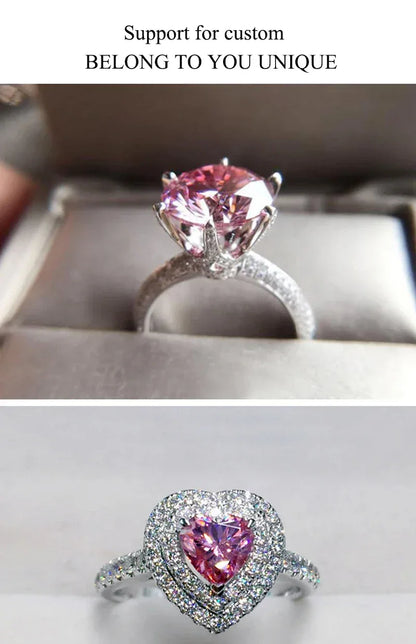 0.5-6ct Rare Colored Moissanite Loose Stone Real VVS1 Lab Grown Princess Crystal Yellow Pink Certified Heart Moissanite Diamonds - BAALAAZ