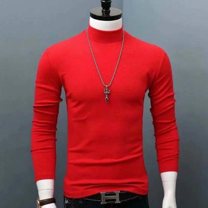 Férfi Garbó Nyakú Slim Fit