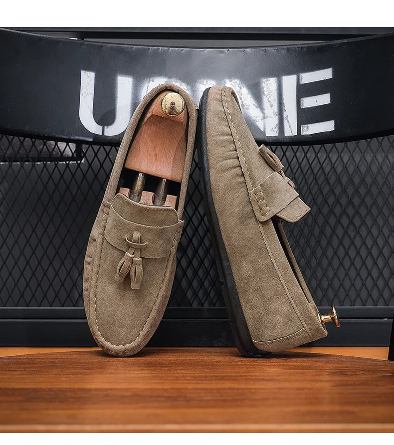 Férfi Casual Loafer - Bojtos Bőr Mokaszin Puha Talppal