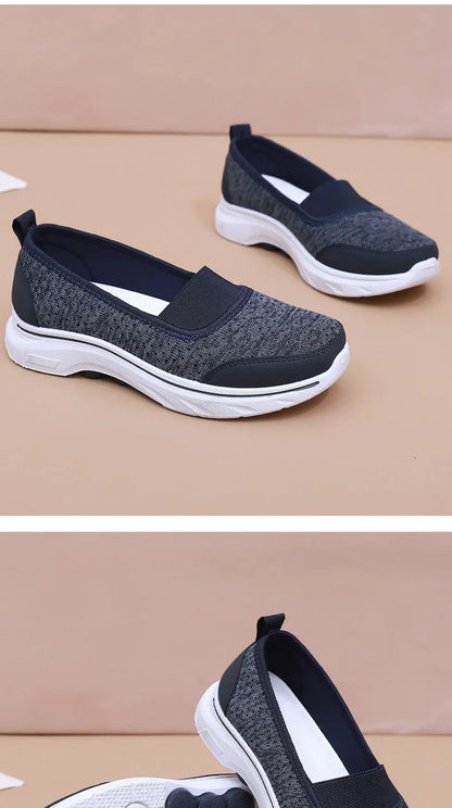Női Légáteresztő Vulkanizált Cipő Fehér - Divatos Mesh Sneaker Munkacipő
