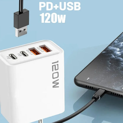120W Gyors Töltő 4 Port USB C