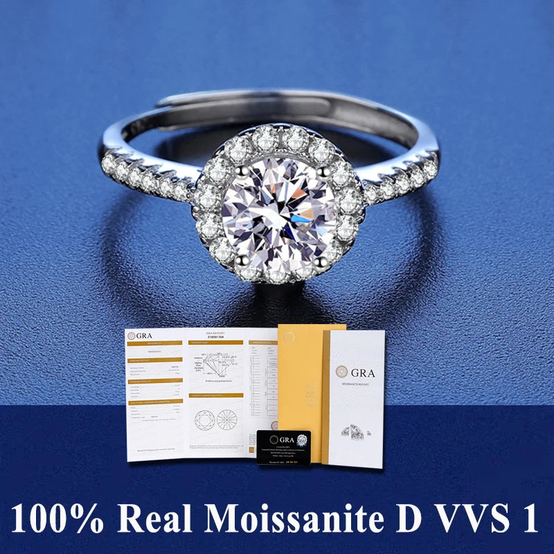 Moissanite Gyűrű Szív D Szín