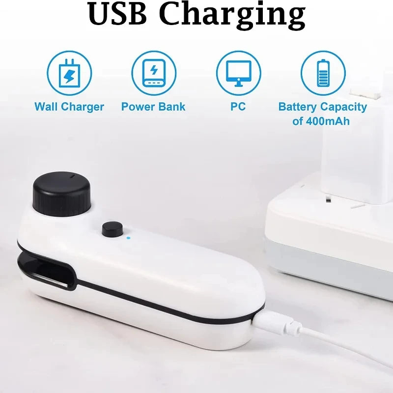 Xiaomi USB Töltésű 2in1 Tasakzáró - Hőhegesztő és Vágó, Mágneses, Hordozható