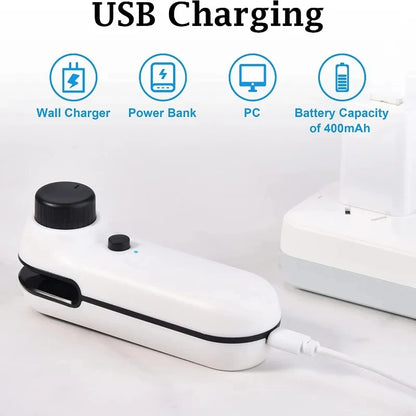 Xiaomi USB Töltésű 2in1 Tasakzáró - Hőhegesztő és Vágó, Mágneses, Hordozható