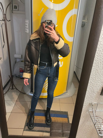 Liva Girl Műszőrmés Kabát Öv