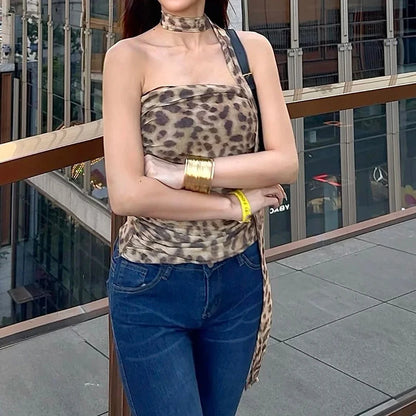 Leopard Print Crop Top JEYONG
