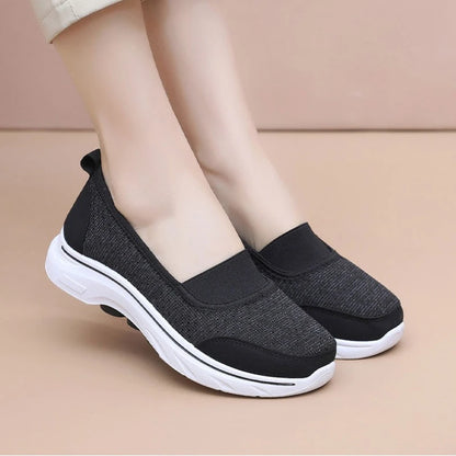 Női Légáteresztő Vulkanizált Cipő Fehér - Divatos Mesh Sneaker Munkacipő