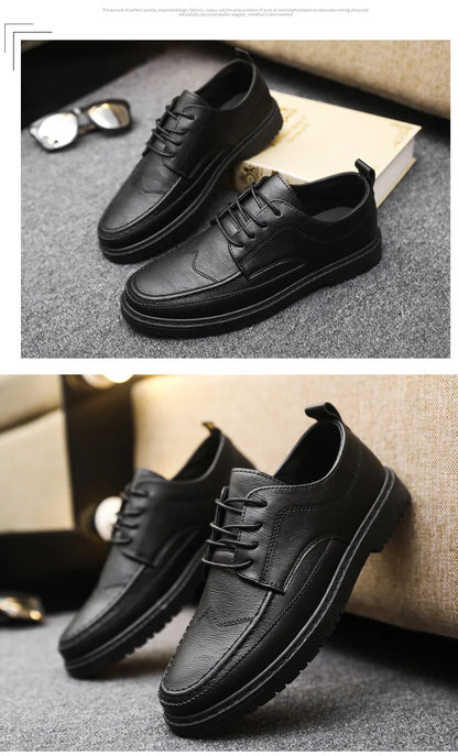 Férfi Luxus Bőr Cipő Olasz Oxford - Klasszikus Üzleti Brogue Loafer Barna