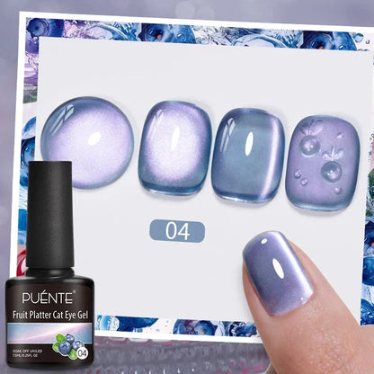 Puente Cat Eye Gel Fényes Kék
