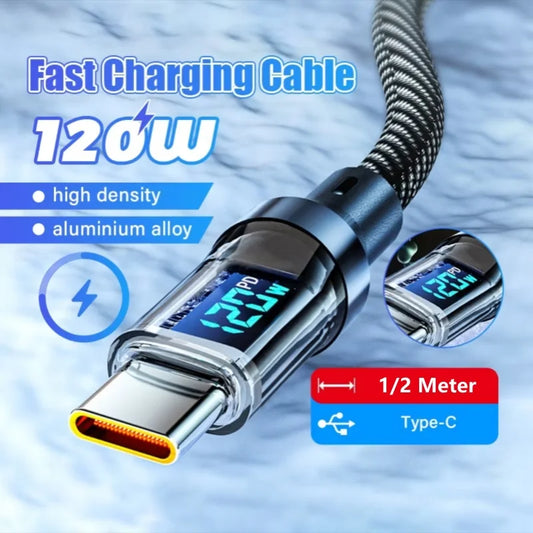 DIXSG USB C Kábel LED 120W PD