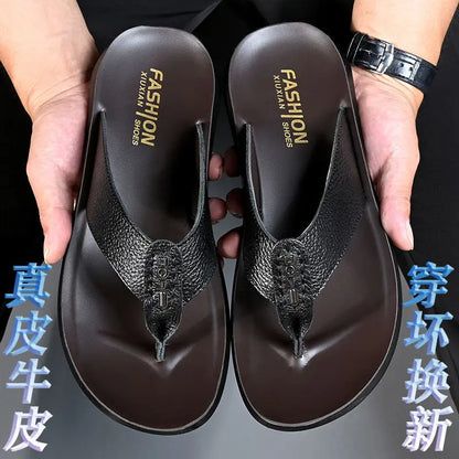 Herren-Flip-Flops aus Leder – Atmungsaktive Sommersandalen vom Designer