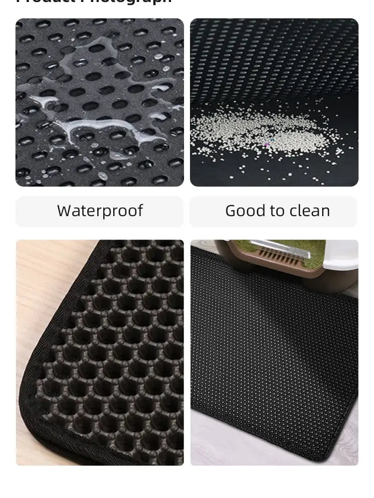 Macska Litter Mat 30x30 Cm - Vízálló Dupla Réteg Csúszásmentes és Mosható 1/2/3 Db