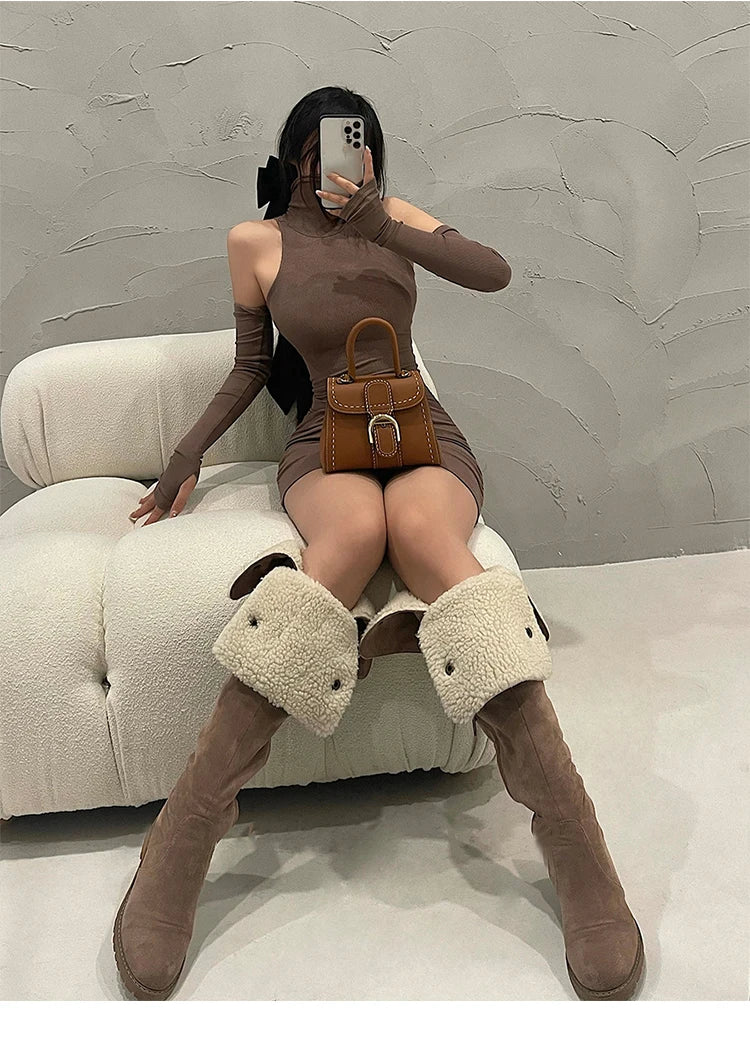 JEYONGZOOCN Bodycon Ruha Mini