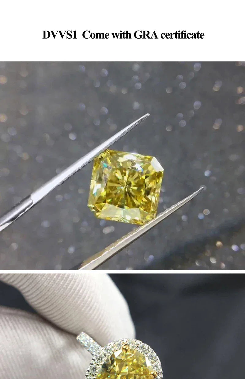 0.5-6ct Rare Colored Moissanite Loose Stone Real VVS1 Lab Grown Princess Crystal Yellow Pink Certified Heart Moissanite Diamonds - BAALAAZ