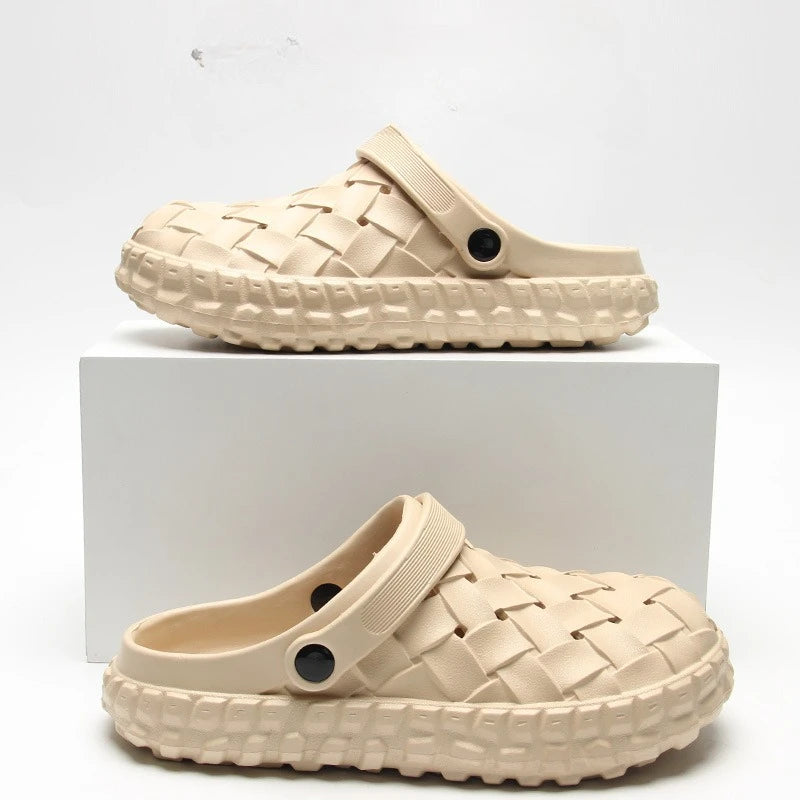 Férfi Outdoor Szandál EVA - Puha Talpú Strand Papucs Lyukacsos Design Fehér