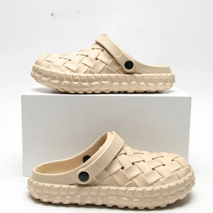 Férfi Outdoor Szandál EVA - Puha Talpú Strand Papucs Lyukacsos Design Fehér