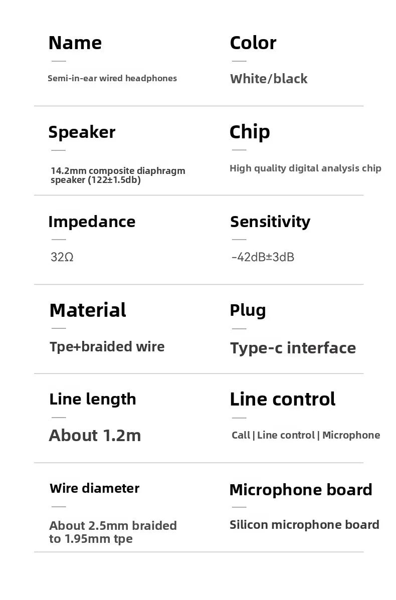 Type-C Fülhallgató Zajszűrő