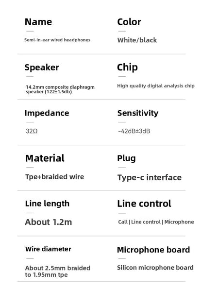 Type-C Fülhallgató Zajszűrő