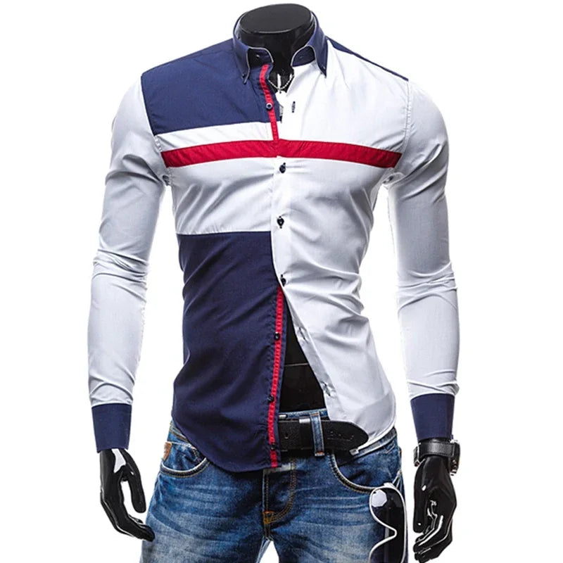 Férfi Ing Slim Fit Csíkos Liva