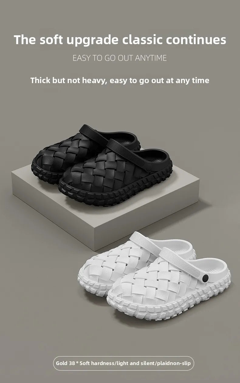 Férfi Outdoor Szandál EVA - Puha Talpú Strand Papucs Lyukacsos Design Fehér