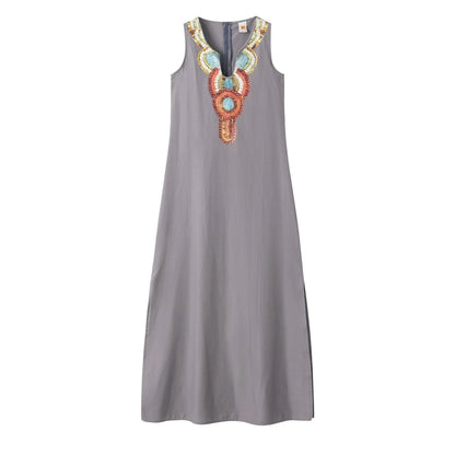 Damen-Boho-Kleid mit V-Ausschnitt