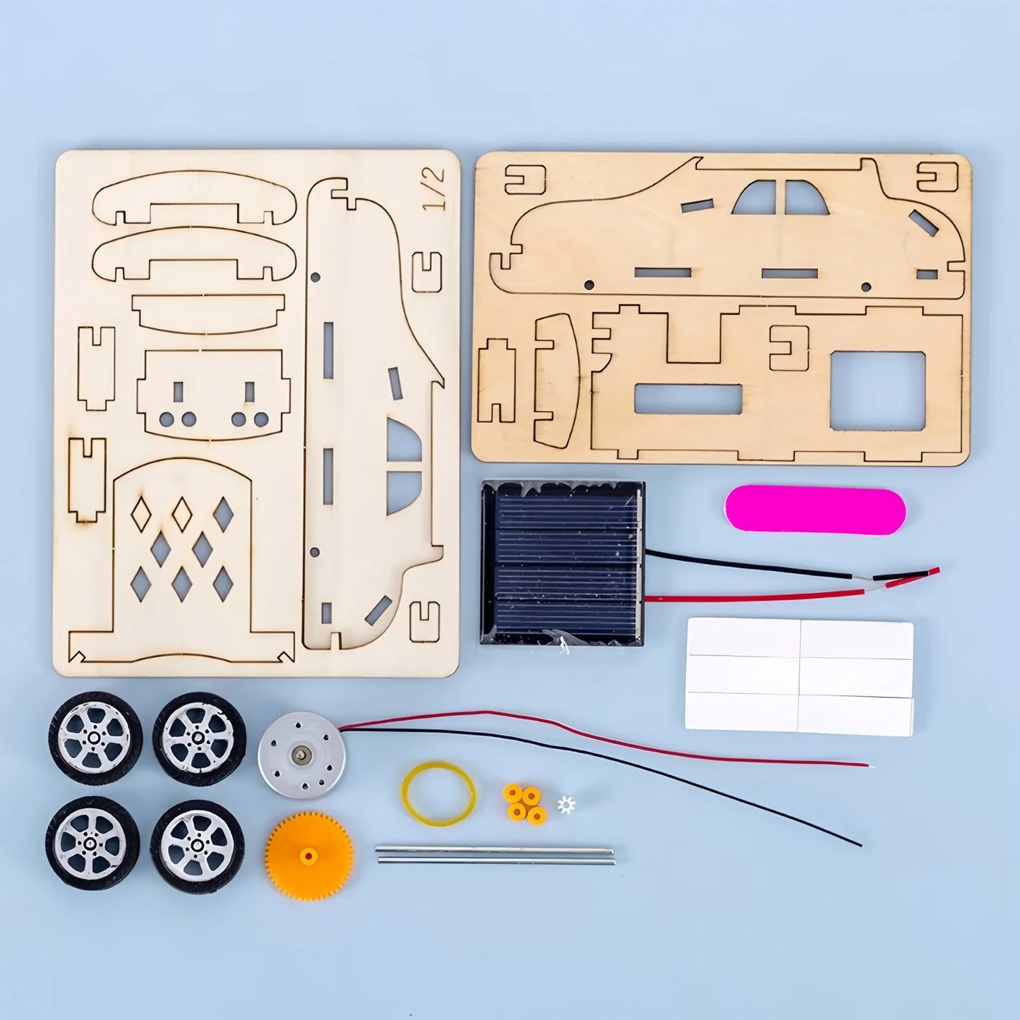 Napenergiás Autó DIY Fa Puzzle