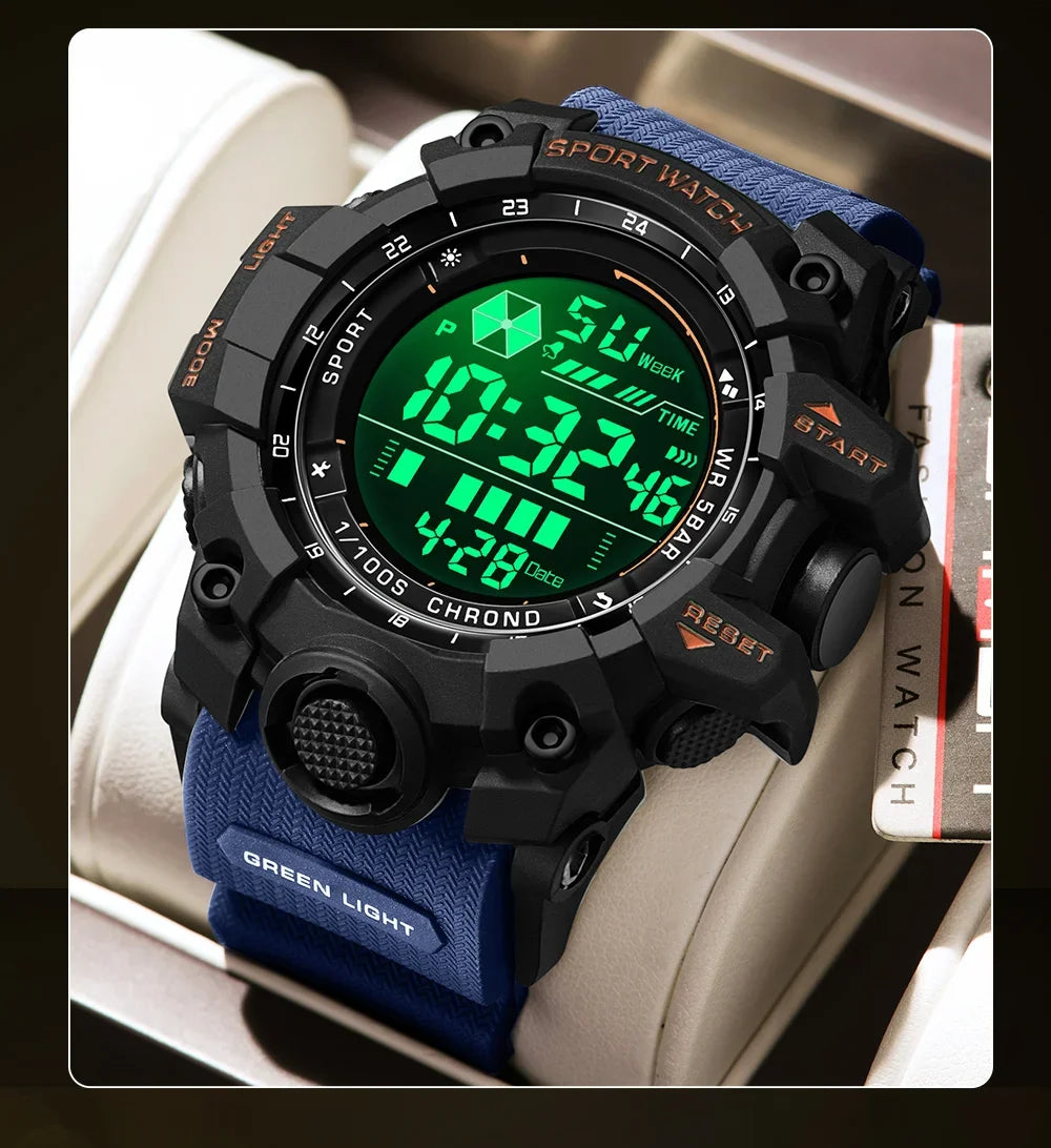 SANDA Herrenuhr, wasserdicht, LED