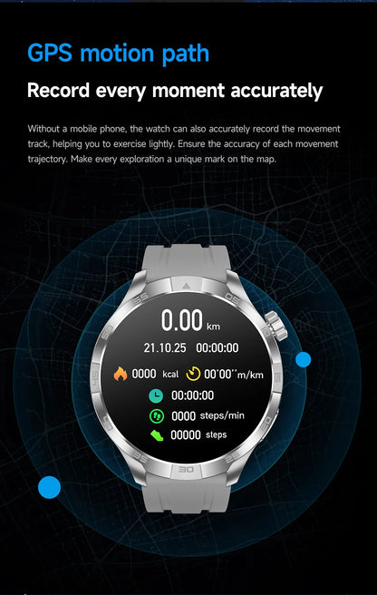 OutdoorTech GPS Sportos Okosóra Férfiaknak - 1,85 Hüvelykes AMOLED Kijelző NFC és HD Hívás IP68 Vízálló