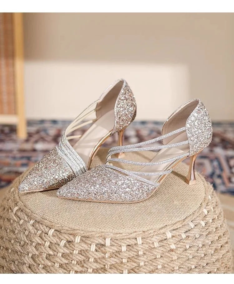 RZSMTYA Glitter Pumps Women
