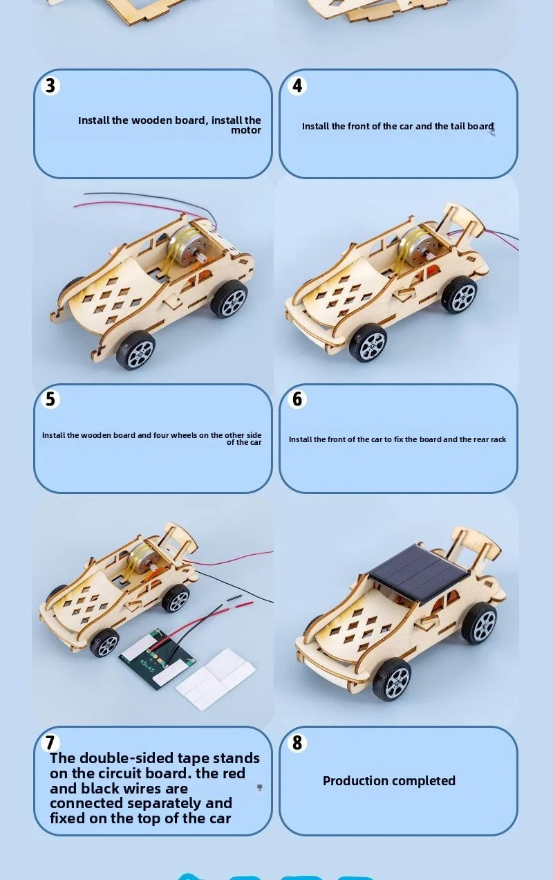 Napenergiás Autó DIY Fa Puzzle
